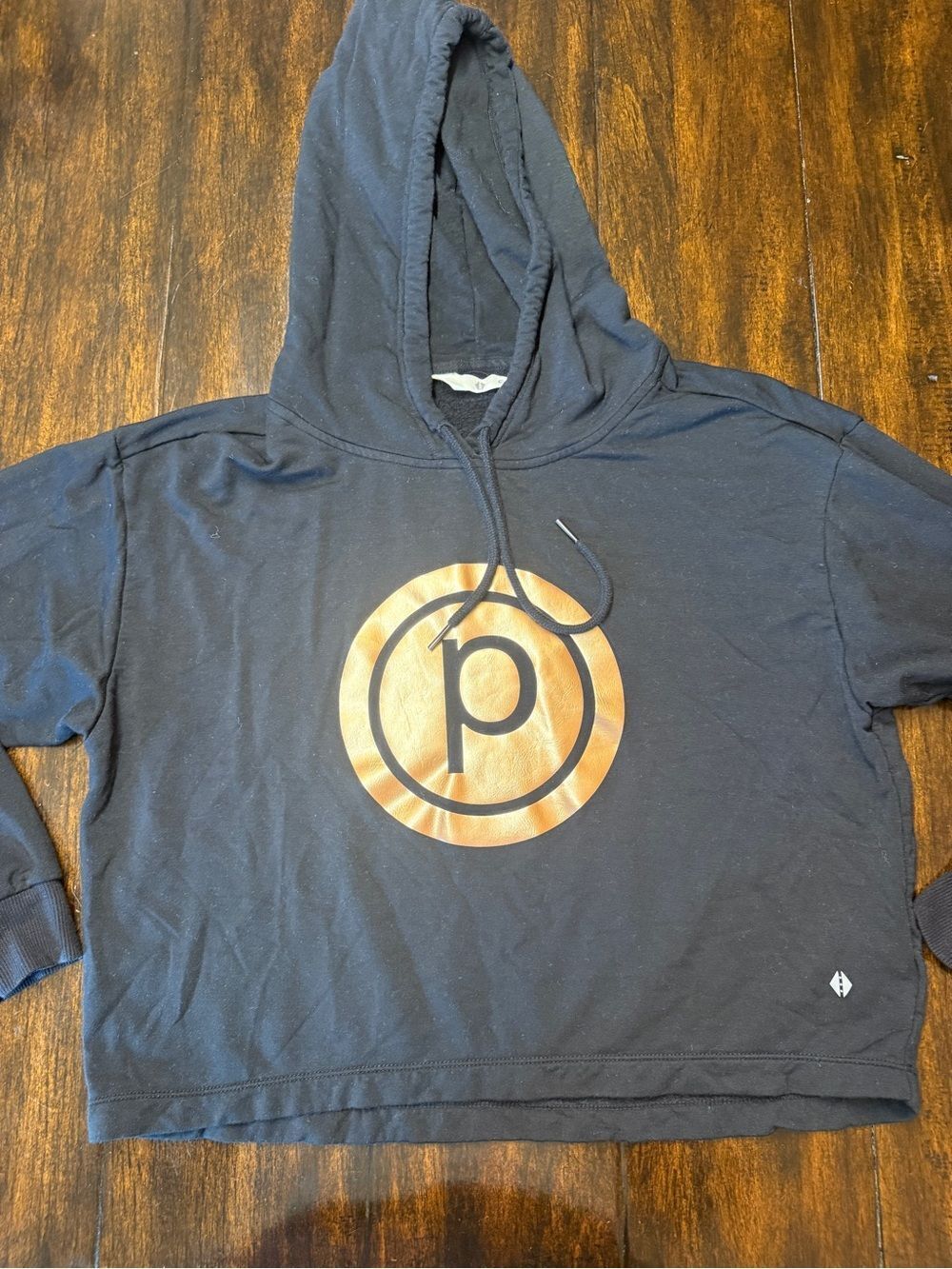 Pure Barre and Tavi Black Hoodie with Copper Logo Cropped